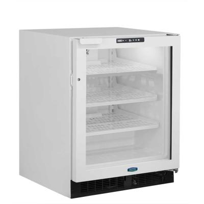 Marvel 24" Scientific Refrigerator With White, Glass Door, Lock, Probe Port, BrightShield, and Right Hinge