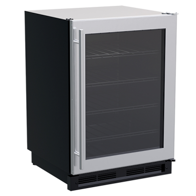 Marvel 24" Single Zone Wine Refrigerator With Stainless Steel, Glass Door, and Reversible Door
