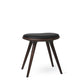 Mater 19" Low Stool, Dark-Stained Solid FSC-Certified Beech With Black Leather Seat by Space Copenhagen