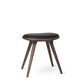 Mater 19" Low Stool, Dark-Stained Solid FSC-Certified Oak With Black Leather Seat by Space Copenhagen