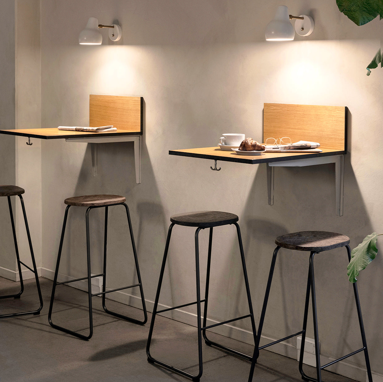 Mater 27" Earth Stool, Coffee Waste Dark Seat With Gunmetal Steel Frame by Eva Harlou