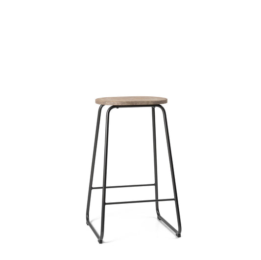 Mater 27" Earth Stool, Coffee Waste Light Seat With Gunmetal Steel Frame by Eva Harlou