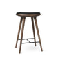 Mater 27" High Stool, Dark-Stained Solid FSC-Certified Oak With Black Leather Seat by Space Copenhagen