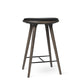 Mater 27" High Stool, Sirka Gray-Stained Solid FSC-Certified Oak With Black Leather Seat by Space Copenhagen