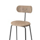 Mater 29" Earth Stool With Backrest, Coffee Waste Light Seat With Gunmetal Steel Frame by Eva Harlou
