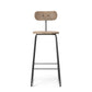Mater 29" Earth Stool With Backrest, Coffee Waste Light Seat With Gunmetal Steel Frame by Eva Harlou