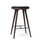 Mater 29" High Stool, Dark-Stained Solid FSC-Certified Beech With Black Leather Seat by Space Copenhagen