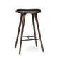 Mater 29" High Stool, Dark-Stained Solid FSC-Certified Oak With Black Leather Seat by Space Copenhagen