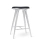 Mater 29" High Stool, Partly Recycled Aluminum With Black Leather Seat by Space Copenhagen