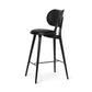 Mater 29" High Stool With Backrest, Black-Stained Solid FSC-Certified Beech With Black Leather Seat by Space Copenhagen