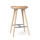 Mater 29" Natural Soaped Solid FSC Certified Oak High Stool With Natural Tanned Leather Seat by Space Copenhagen