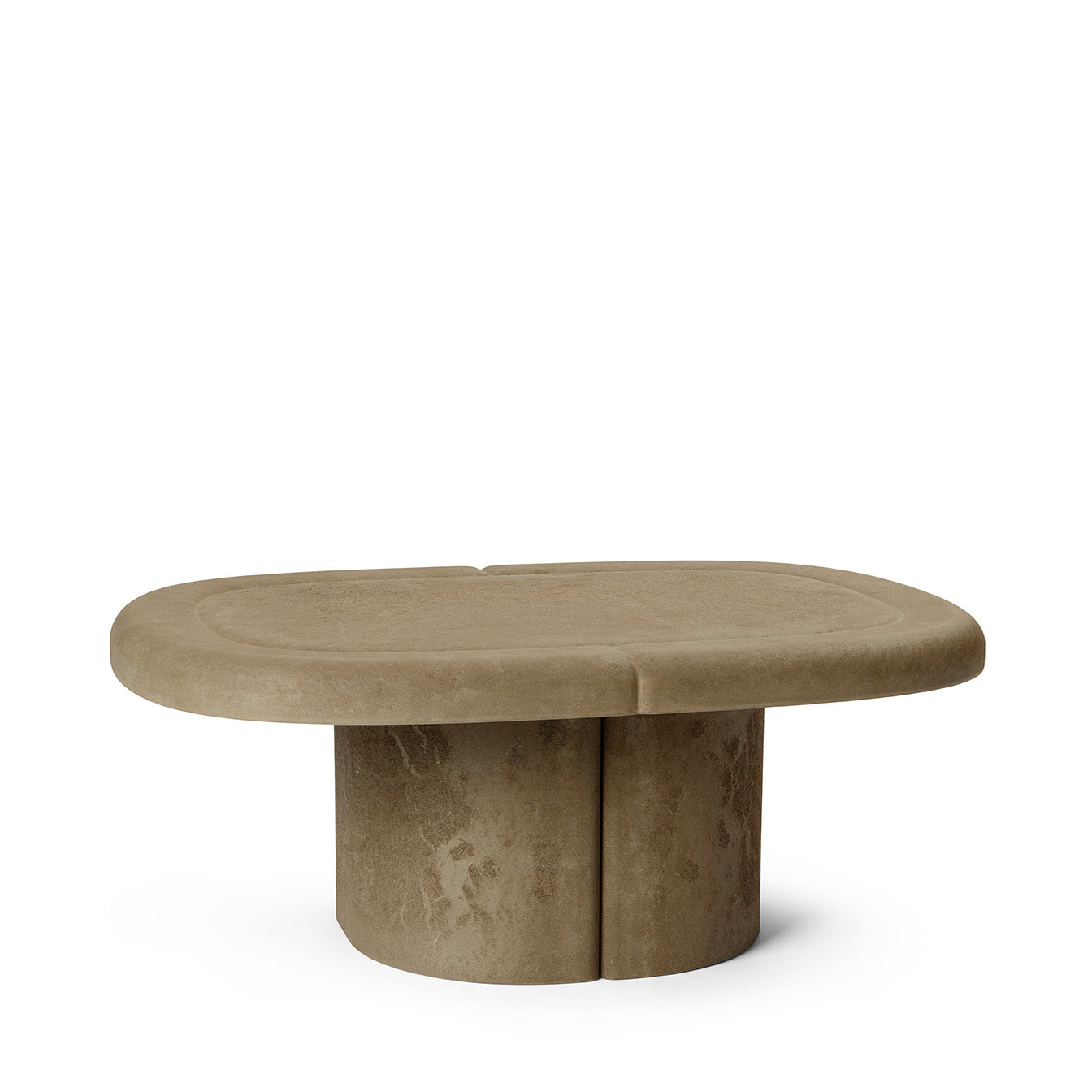 Mater Alder Oval Lounge Table in Earth Gray Biodegradable Plastic and Coffee Waste