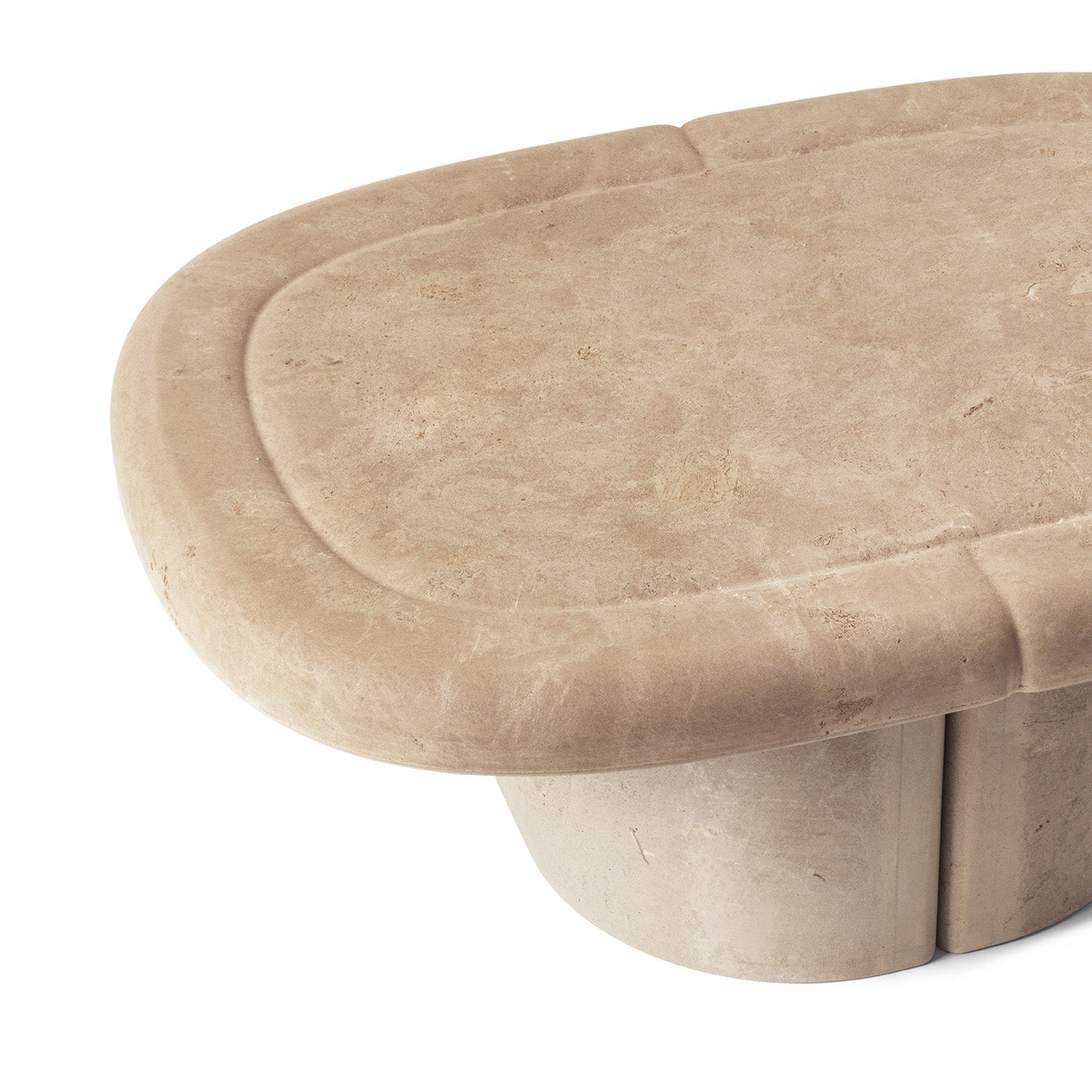 Mater Alder Oval Lounge Table in Sand Biodegradable Plastic and Coffee Waste