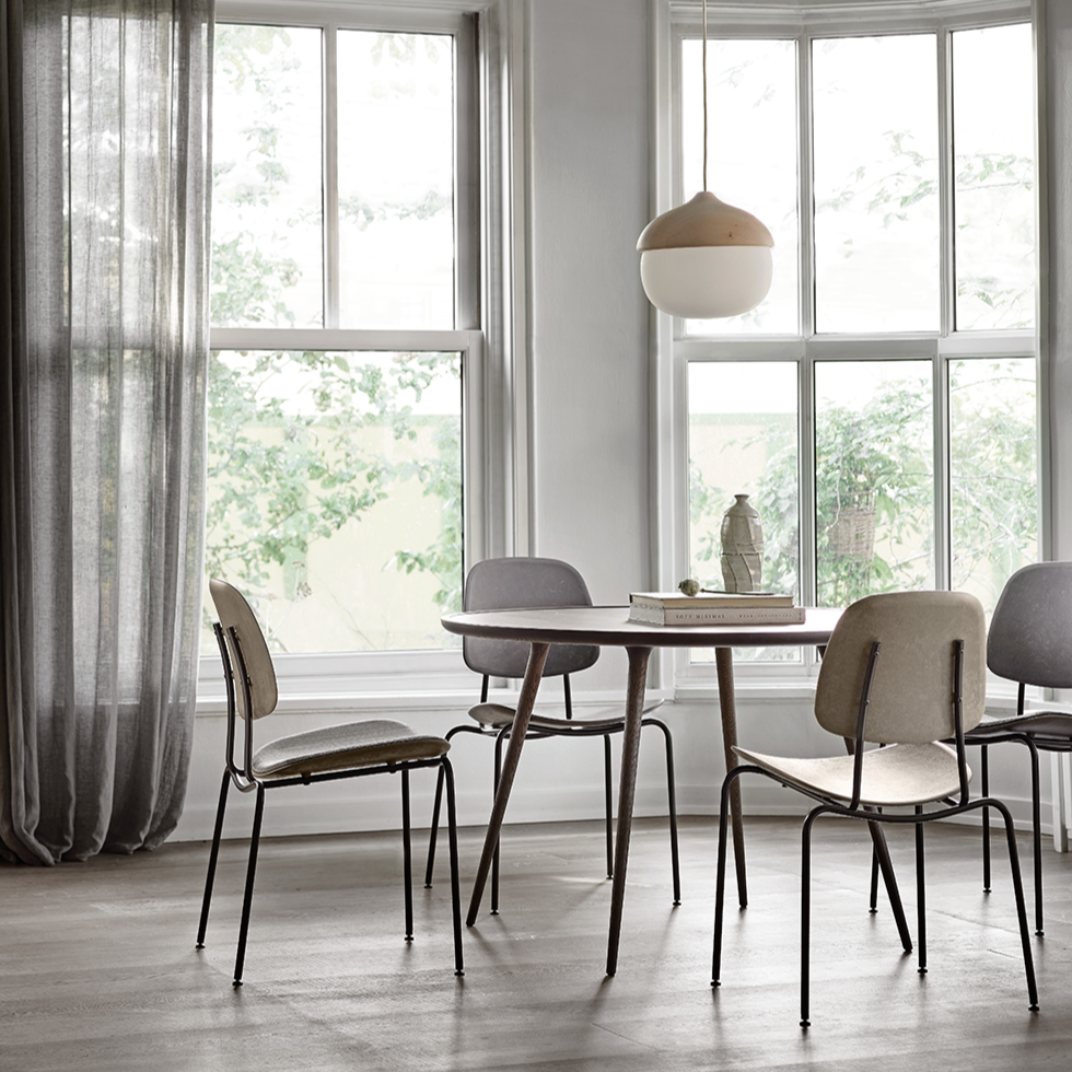 Mater Compound Dining Chair With Gray Wood Waste Seat