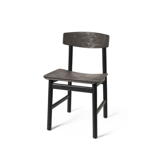 Mater Conscious Chair 3162 With Black Coffee Waste Seat and Black Stained Oak Base by Børge Mogensen & Esben Klint