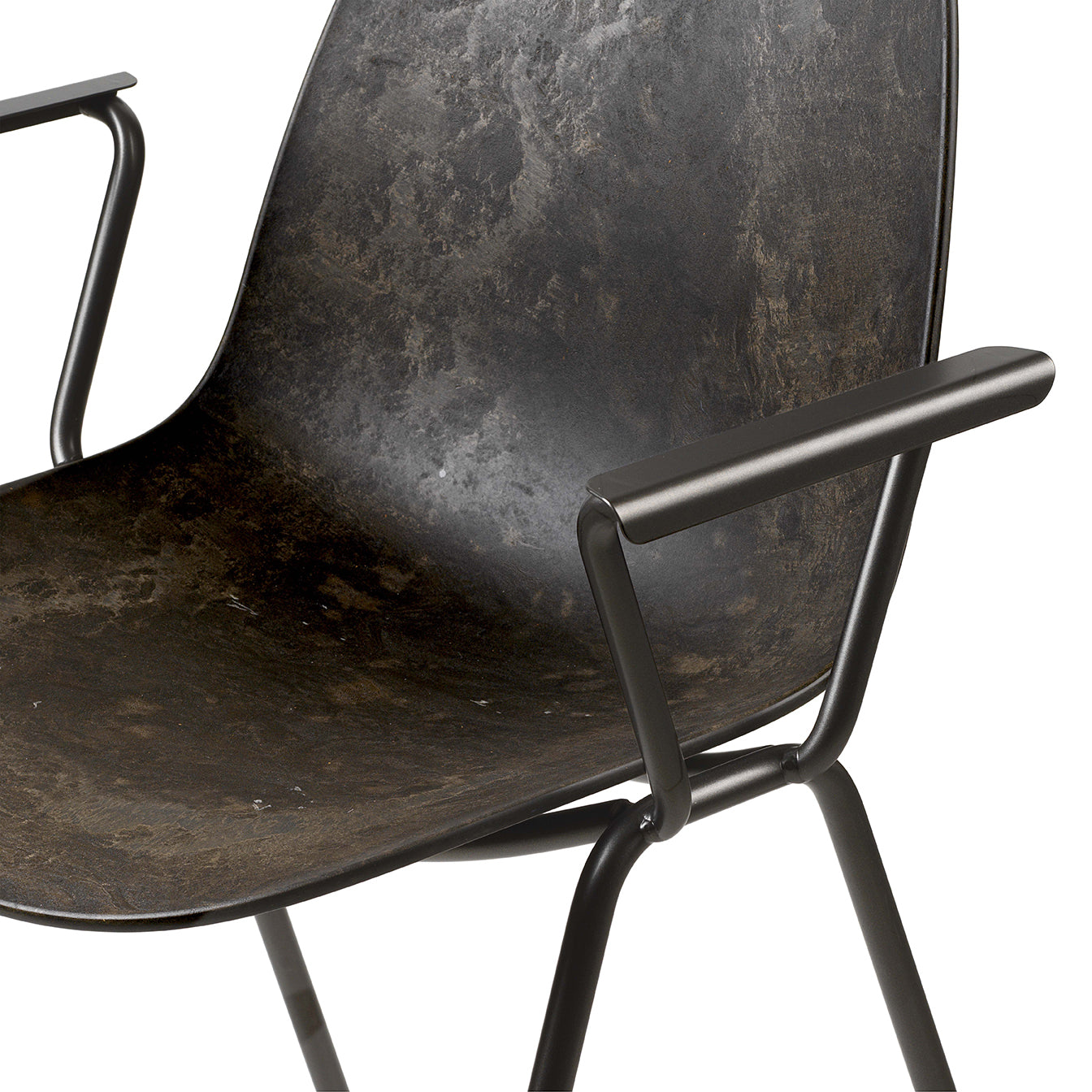 Mater Eternity Armchair, Coffee Waste Black Seat Made From Post-Consumer E-Waste & Coffee Shell Waste by Space Copenhagen