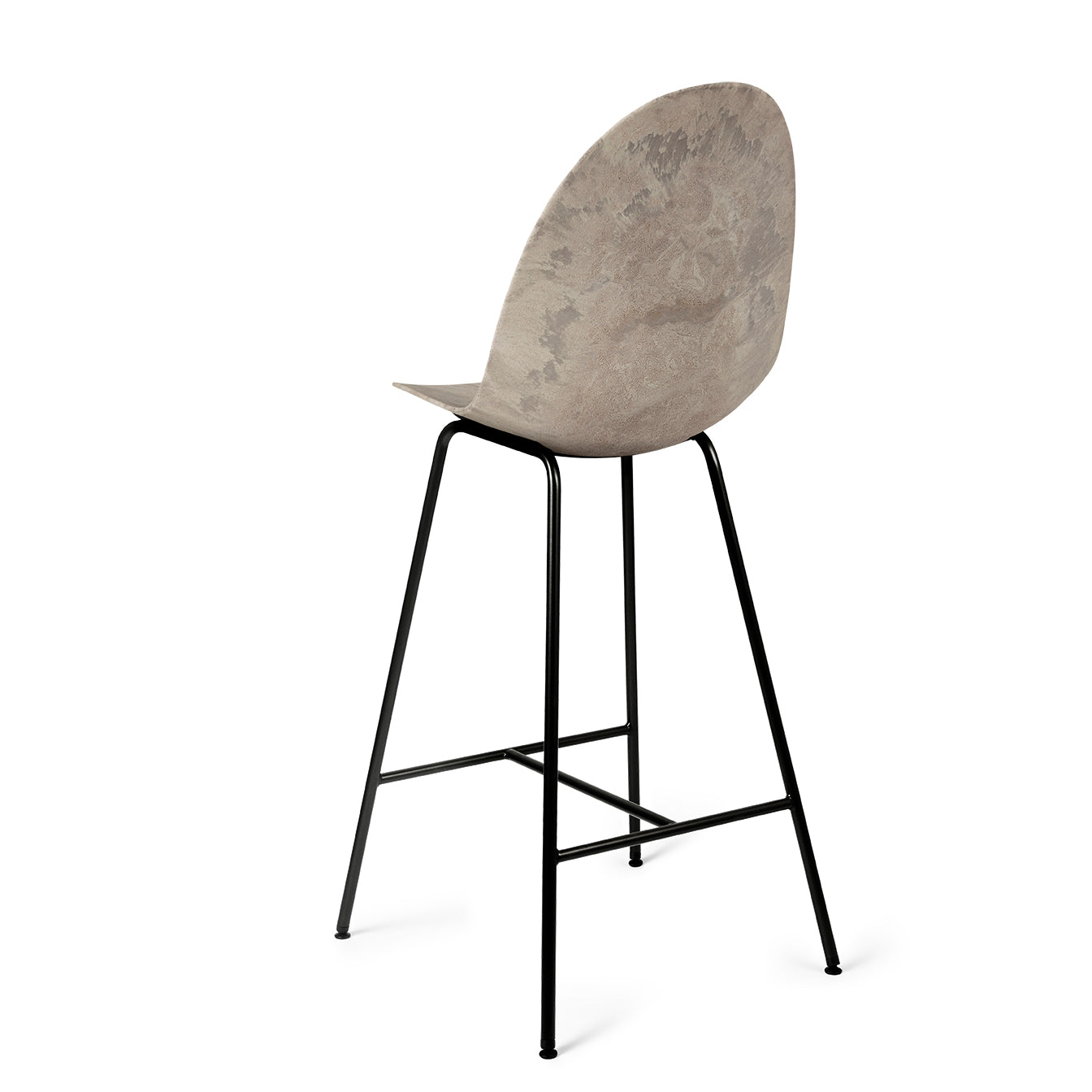 Mater Eternity High Stool, Coffee Waste Gray Seat by Space Copenhagen, Counter Height, Made From Post-Consumer E-Waste & Coffee Shell Waste