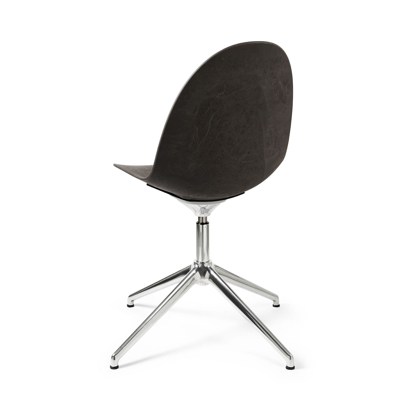 Mater Eternity Swivel Chair, Coffee Waste Black Seat With Polished Base by Space Copenhagen, Made From Post-Consumer E-Waste & Coffee Shell Waste