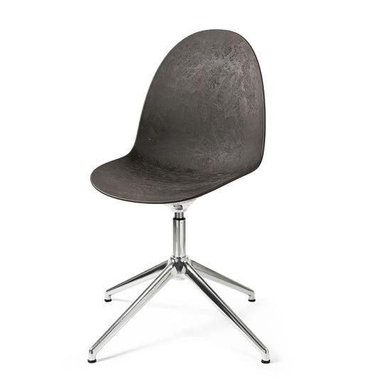 Mater Eternity Swivel Chair, Coffee Waste Black Seat With Polished Base by Space Copenhagen, Made From Post-Consumer E-Waste & Coffee Shell Waste