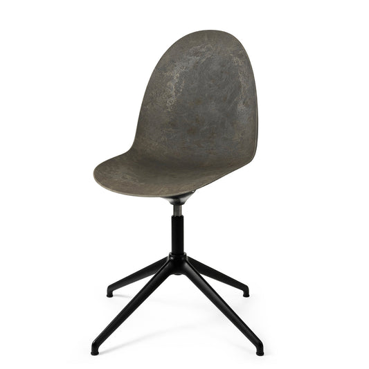 Mater Eternity Swivel Chair, Coffee Waste Dark Seat With Black Base Made From Post-Consumer E-Waste & Coffee Shell Waste by Space Copenhagen