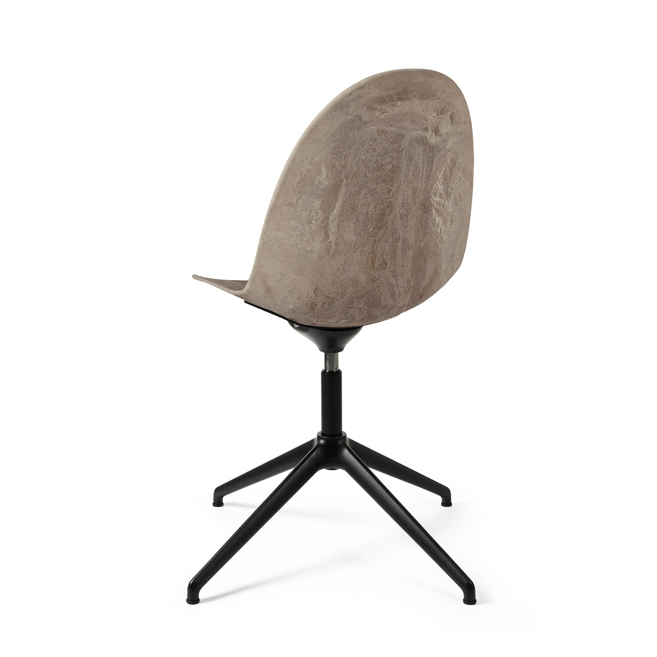 Mater Eternity Swivel Chair, Coffee Waste Light Seat With Black Base Made From Post-Consumer E-Waste & Coffee Shell Waste by Space Copenhagen