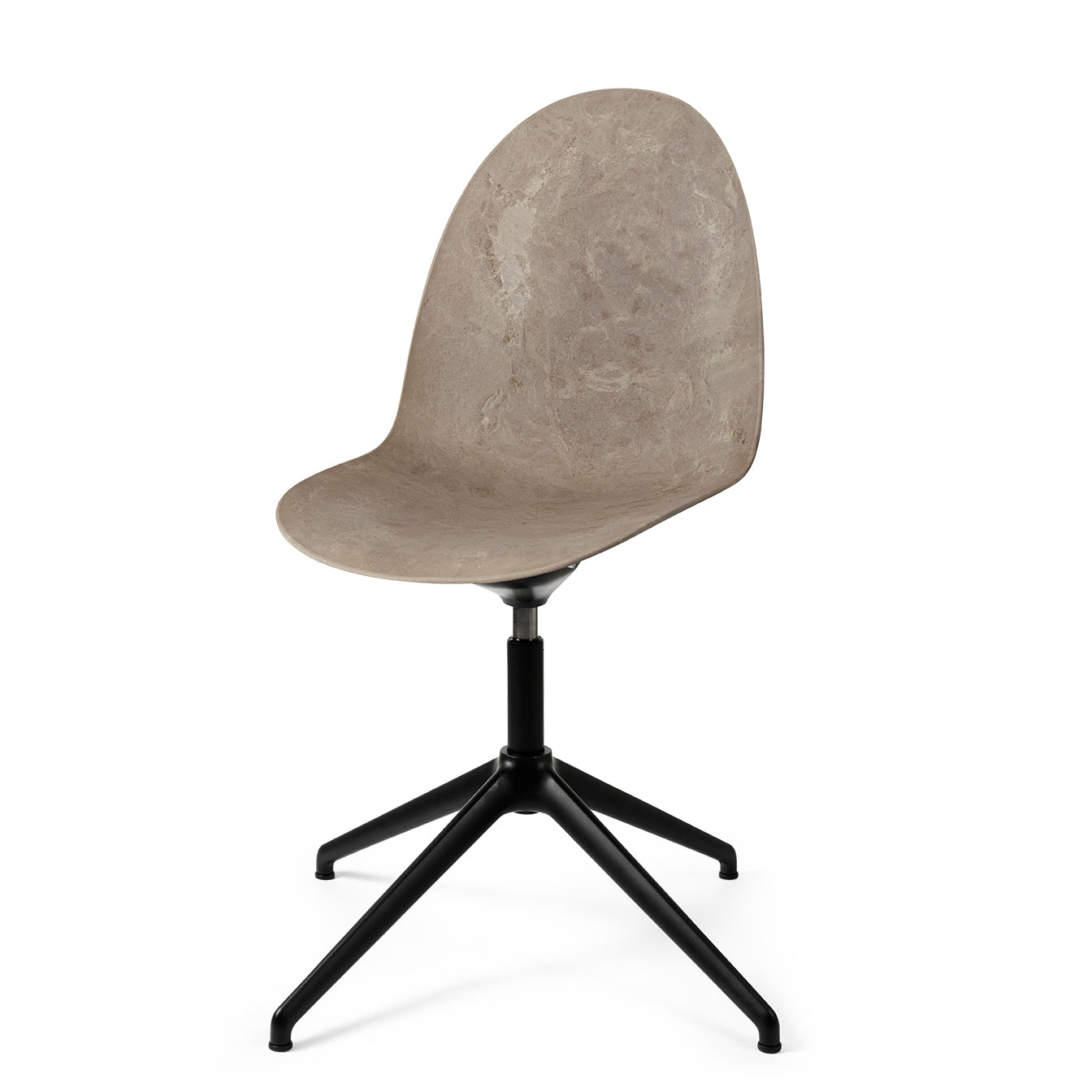 Mater Eternity Swivel Chair, Coffee Waste Light Seat With Black Base Made From Post-Consumer E-Waste & Coffee Shell Waste by Space Copenhagen