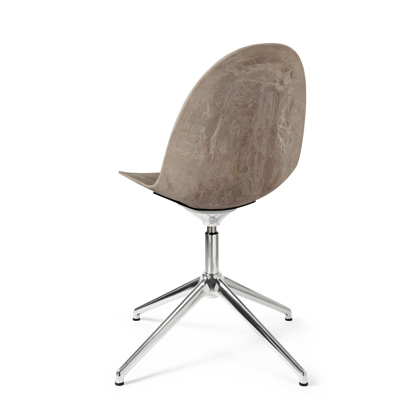 Mater Eternity Swivel Chair, Coffee Waste Light Seat With Polished Base by Space Copenhagen, Made From Post-Consumer E-Waste & Coffee Shell Waste