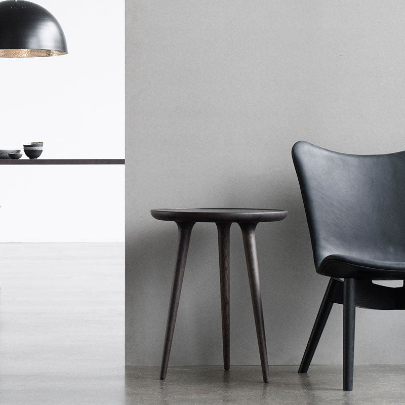 Mater Medium Black Stained Solid FSC Certified Oak Accent Side Table