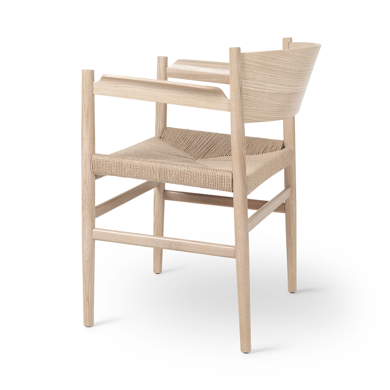 Mater Nestor Armchair in Matt Lacquered FSC Certified Oak With Natural Paper Cord Seat