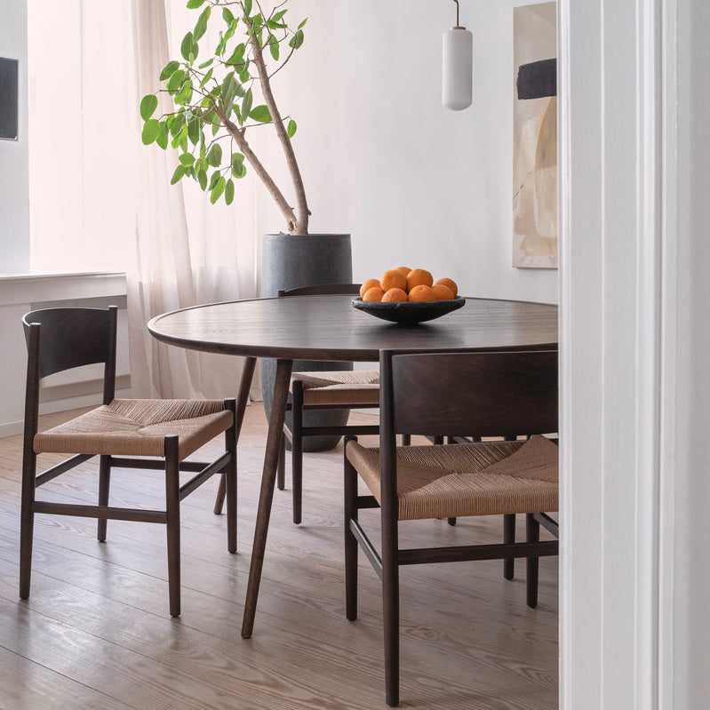 Mater Nestor Sidechair in Sirka Gray Stained FSC Certified Beech With Natural Paper Cord Seat