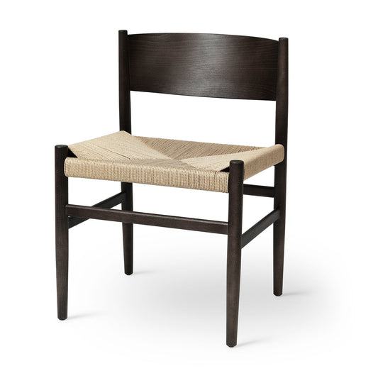 Mater Nestor Sidechair in Sirka Gray Stained FSC Certified Beech With Natural Paper Cord Seat