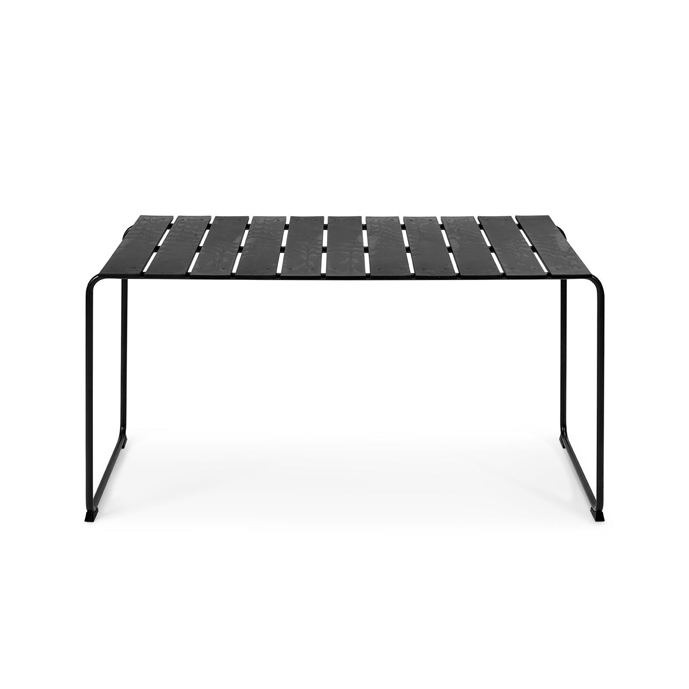 Mater Ocean 4-Person Table, Black Recycled Materials With Gunmetal Frame by Jørgen & Nanna Ditzel