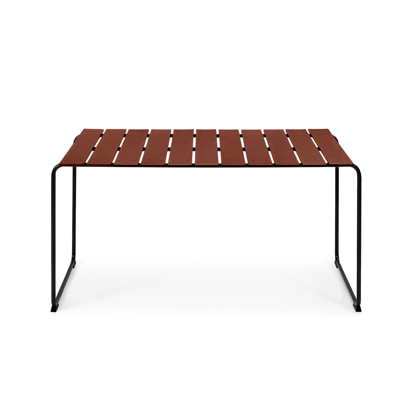 Mater Ocean 4-Person Table, Burnt Red Recycled Materials With Gunmetal Frame by Jørgen & Nanna Ditzel