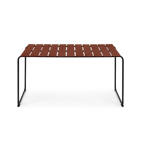 Mater Ocean 4-Person Table, Burnt Red Recycled Materials With Gunmetal Frame by Jørgen & Nanna Ditzel