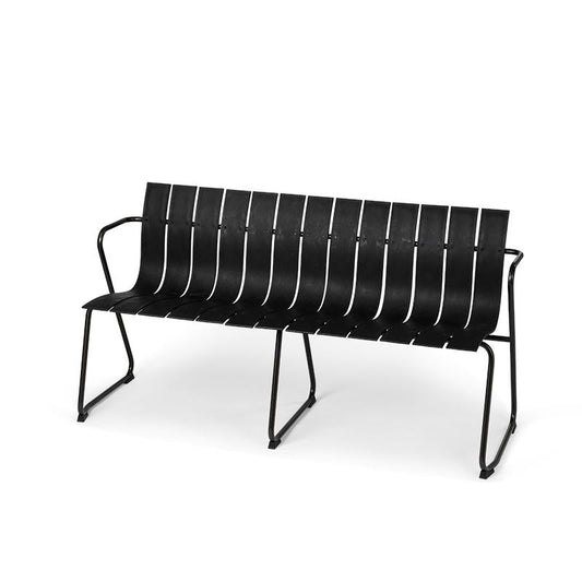 Mater Ocean Bench, Black Recycled Materials With Gunmetal Frame by Jørgen & Nanna Ditzel