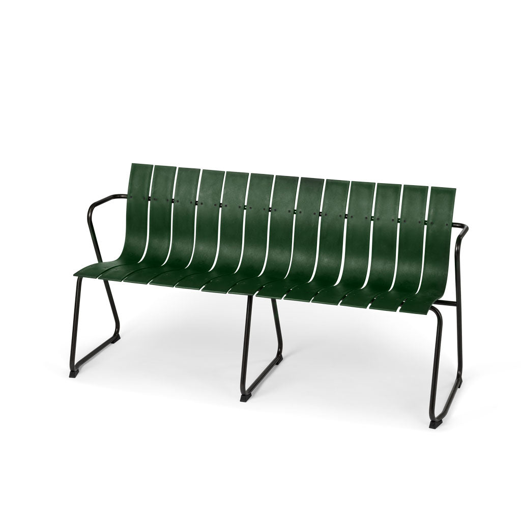 Mater Ocean Bench, Green Recycled Materials With Gunmetal Frame by Jørgen & Nanna Ditzel