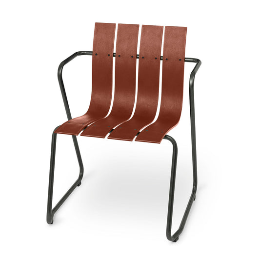 Mater Ocean Chair, Burn Red Recycled Materials With Gunmetal Frame by Jørgen & Nanna Ditzel