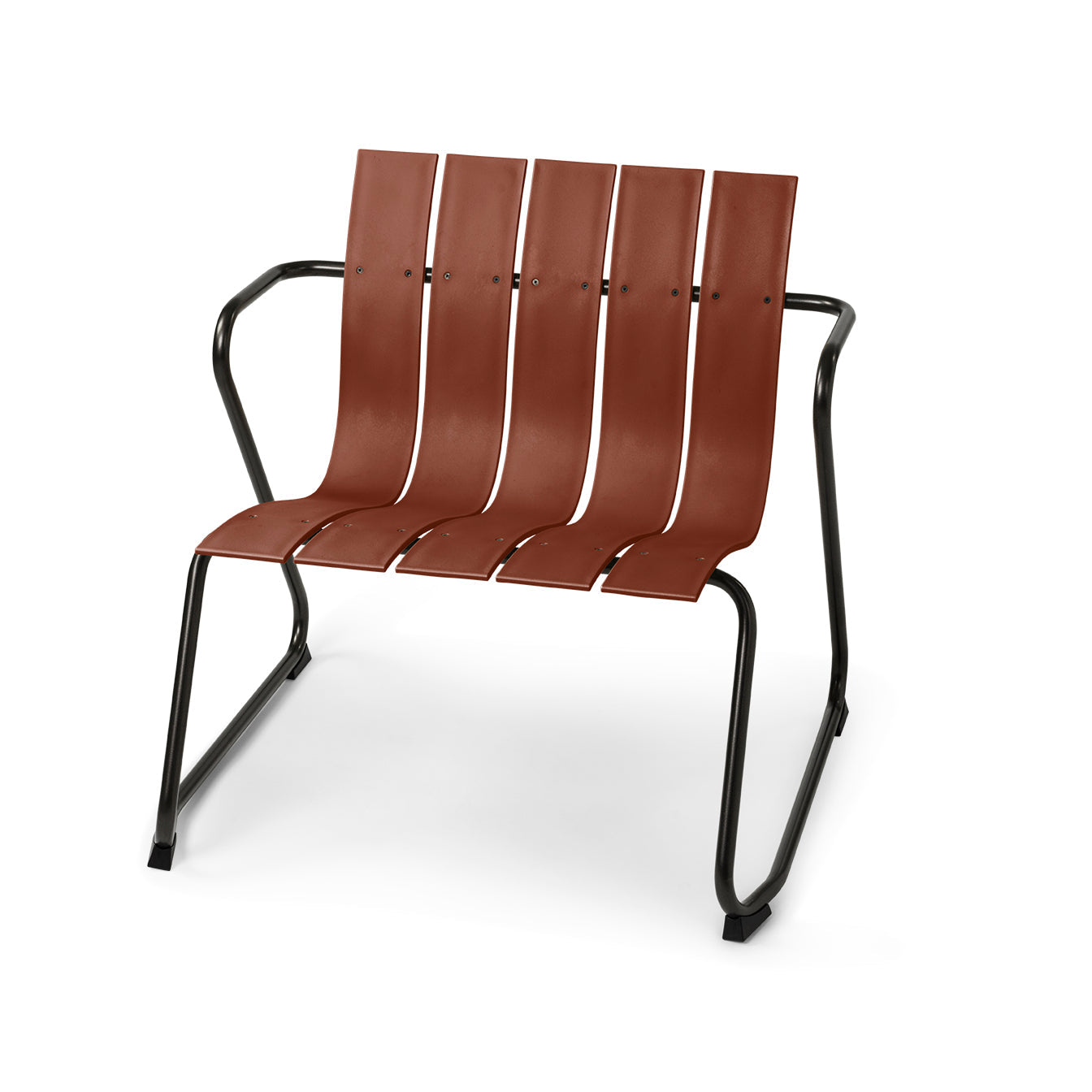 Mater Ocean Lounge Chair, Burnt Red Recycled Materials With Gunmetal Frame by Jørgen & Nanna Ditzel