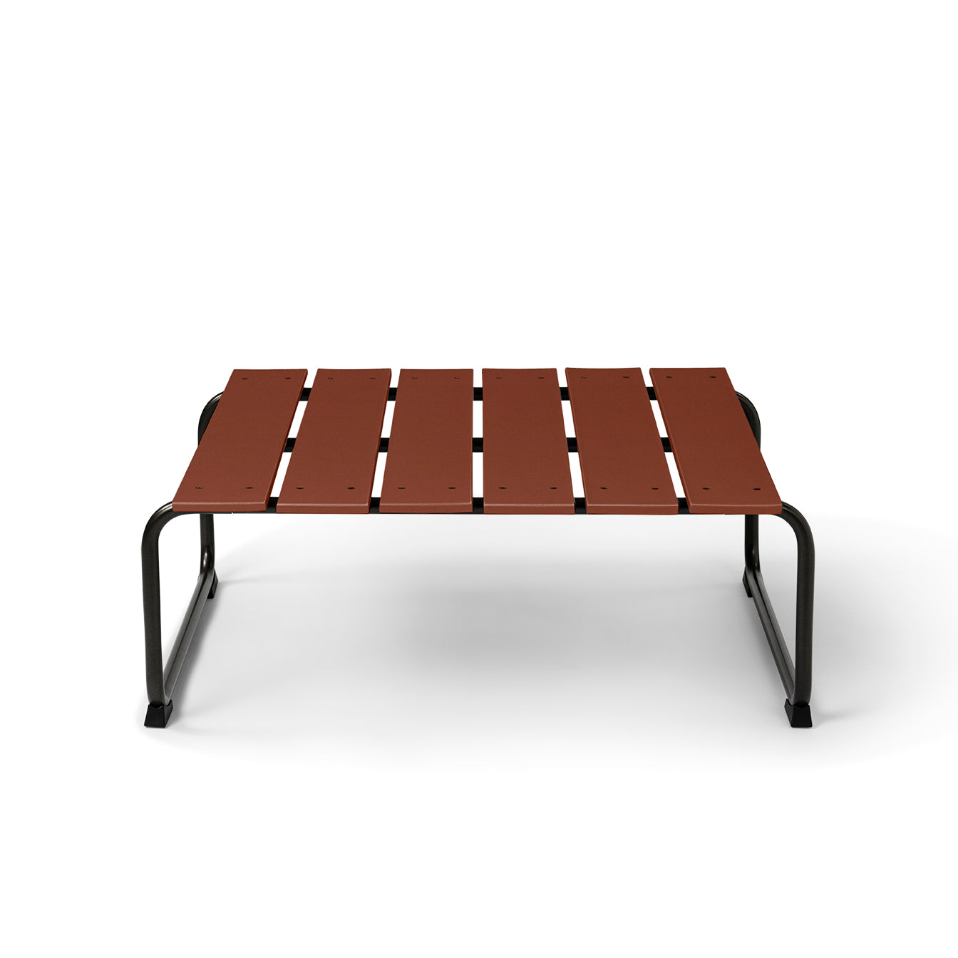 Mater Ocean Lounge Table, Burnt Red Recycled Materials With Gunmetal Frame by Jørgen & Nanna Ditzel