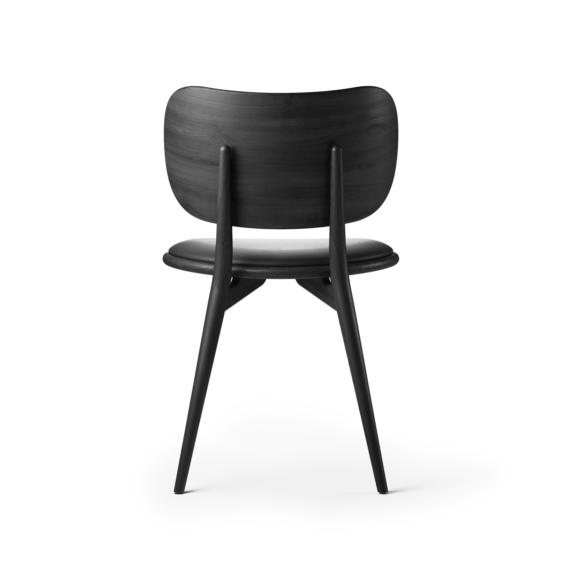 Mater The Dining Chair, Black-Stained Solid FSC-Certified Beech With Black Leather Seat by Space Copenhagen