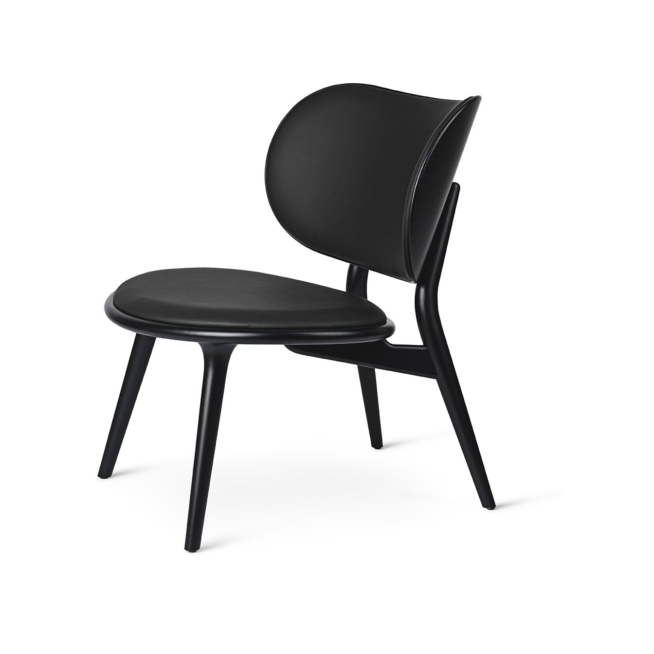 Mater The Lounge Chair, Black-Stained Solid FSC-Certified Beech With Black Leather Seat by Space Copenhagen