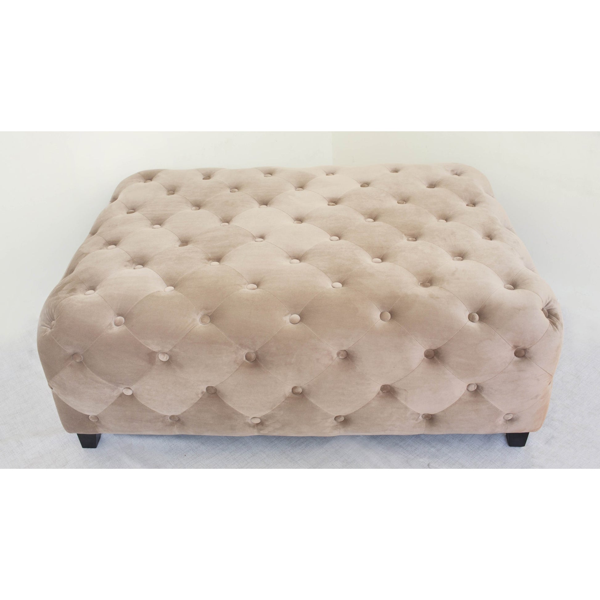 Meva 40" Beige Tufted Velvet Cocktail Table