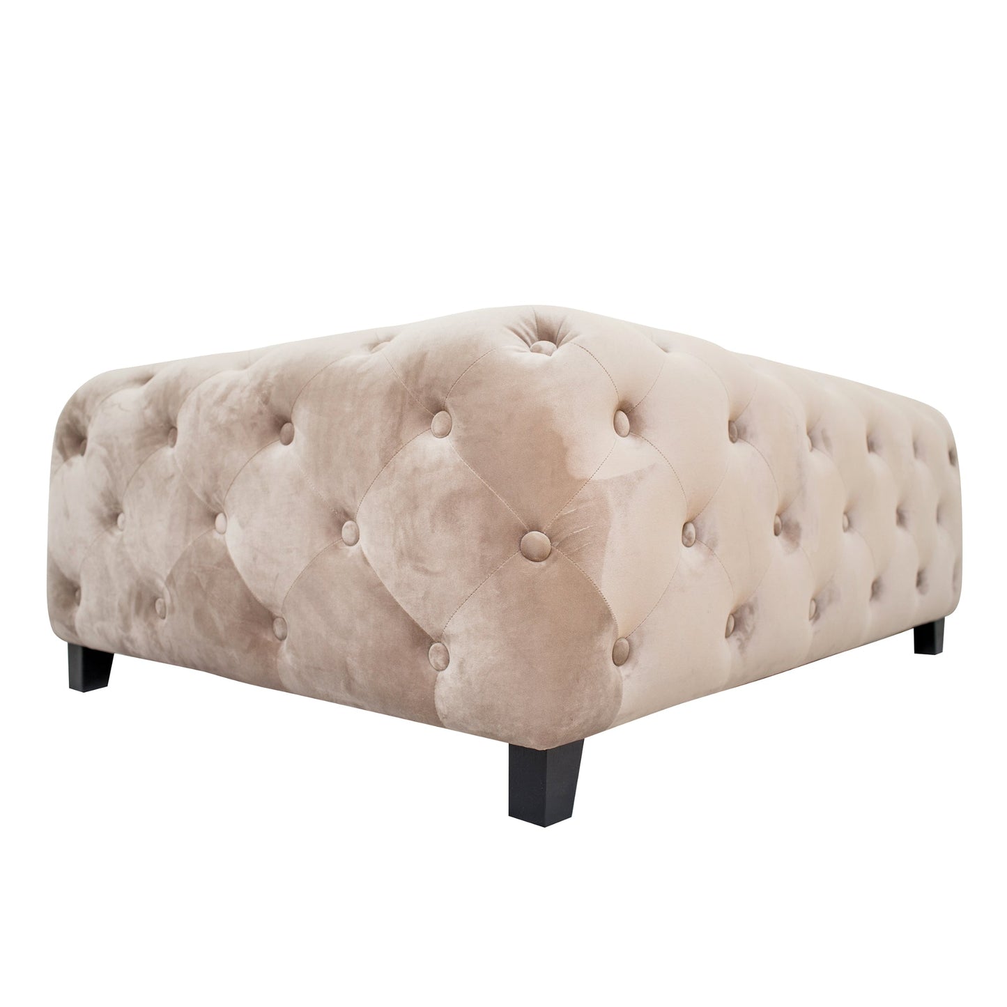 Meva 40" Beige Tufted Velvet Cocktail Table