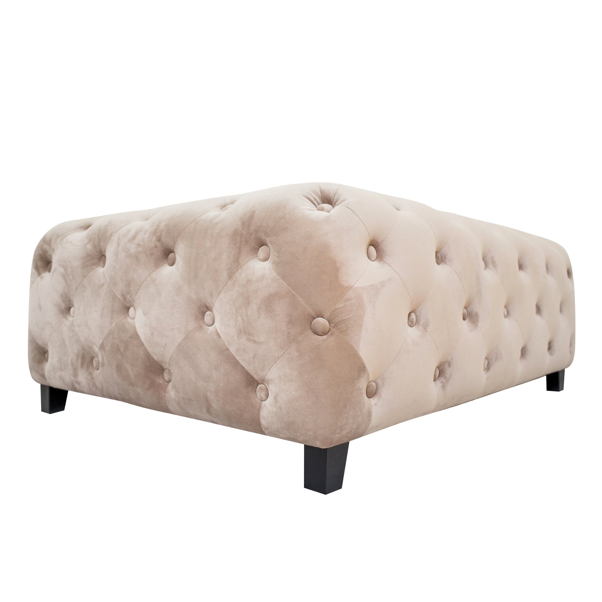 Meva 40" Beige Tufted Velvet Cocktail Table