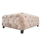 Meva 40" Beige Tufted Velvet Cocktail Table