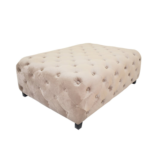 Meva 40" Beige Tufted Velvet Cocktail Table