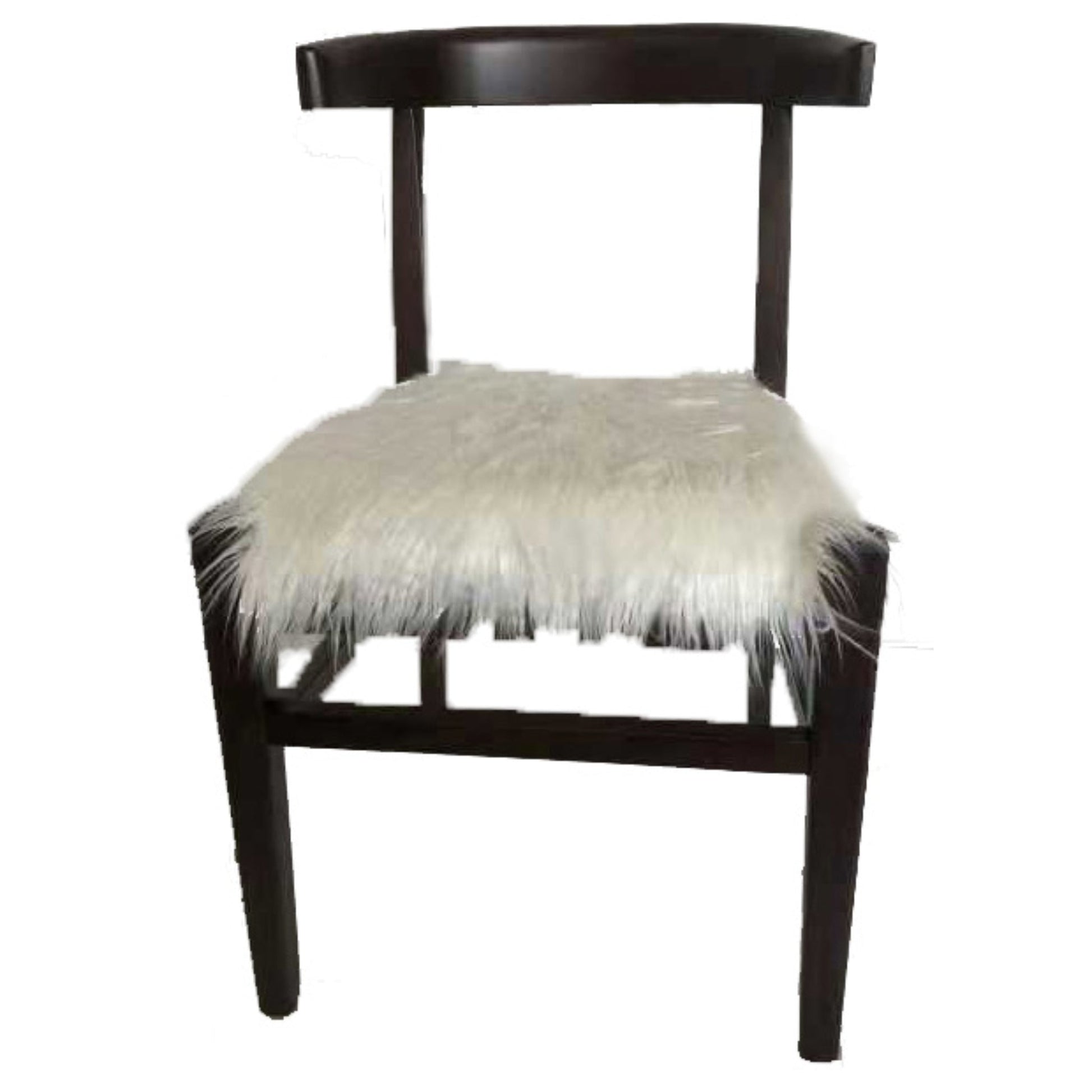 Meva Aaron 21" Chair With Faux Fur Upholstered Seat