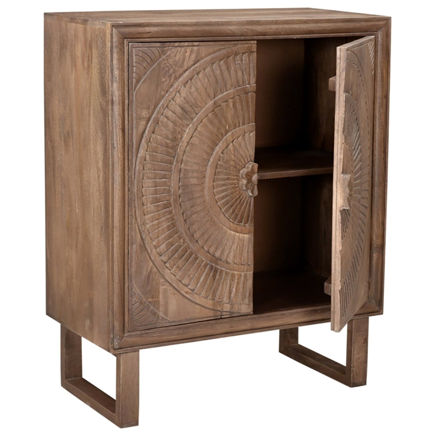 Meva Albert 33" 2-Hand Brown Mango Wood Cabinet