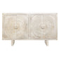 Meva Albert 4-Door White Distressed Hand-carved Sideboard