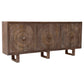 Meva Albert 95" 6-Hand Brown Mango Wood Cabinet